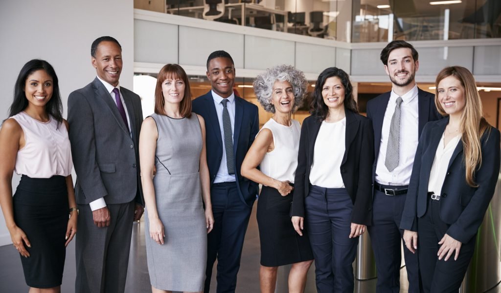 Business people celebrating in the office